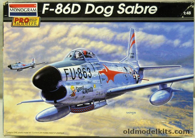 Monogram 1/48 F-86D Sabre Dog Pro Modeler With Eagle Strike And Microscale Decals - 97th Sq or 498th FIS USAF, 85-5960 plastic model kit